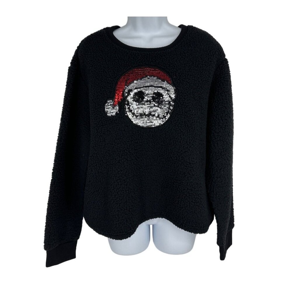 Disney Jack Skellington Nubby Fleece Sweatshirt Size Juniors XXL